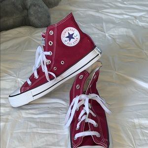 Brand new maroon high top converse